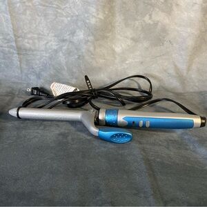 BaByliss PRO Spring 1" Curling Iron Blue Professional Hair Care Adjustable Heat